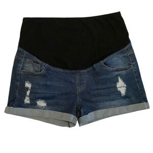 V VOCNI Maternity Denim Shorts • Size XL